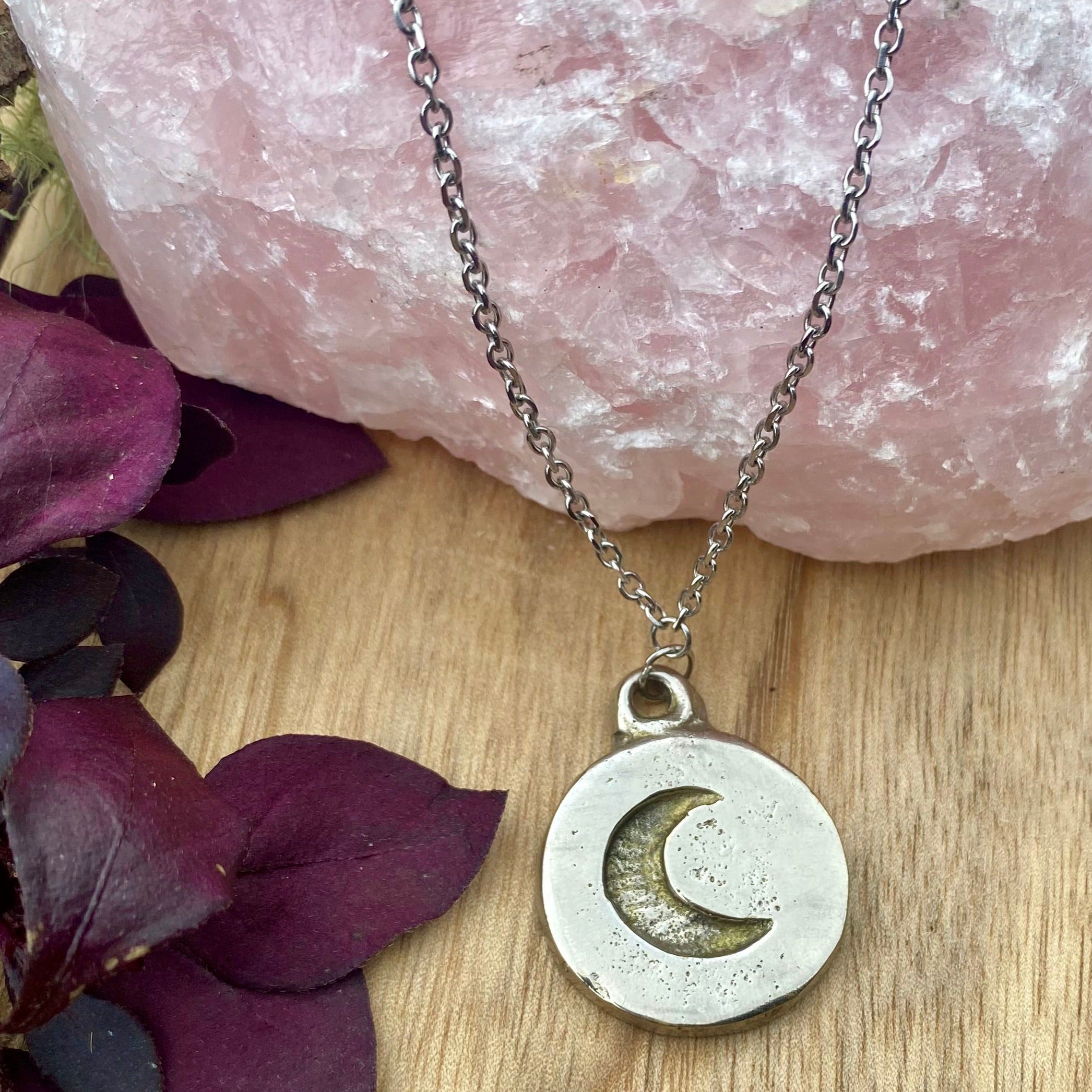 Silver moon deals pendant necklace