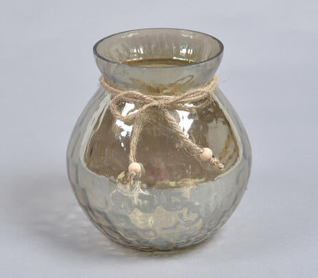 Mercury Toned Smokey Glass Votive