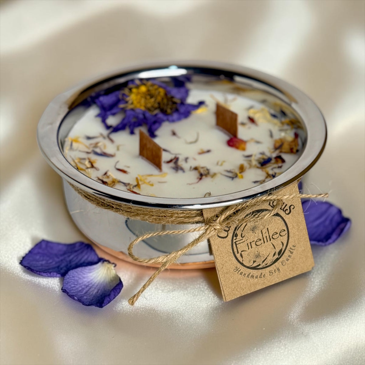 Camelia & Lotus Woodwick bowl Candle