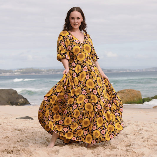 Vera Sunflower Maxi Dress