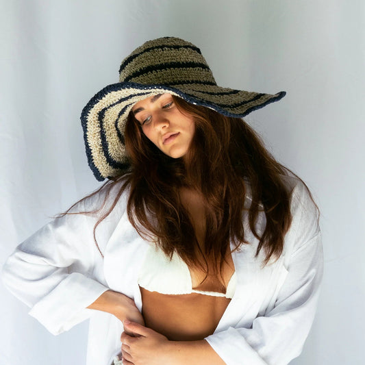 Janis Wide Brim Hat - Stripe