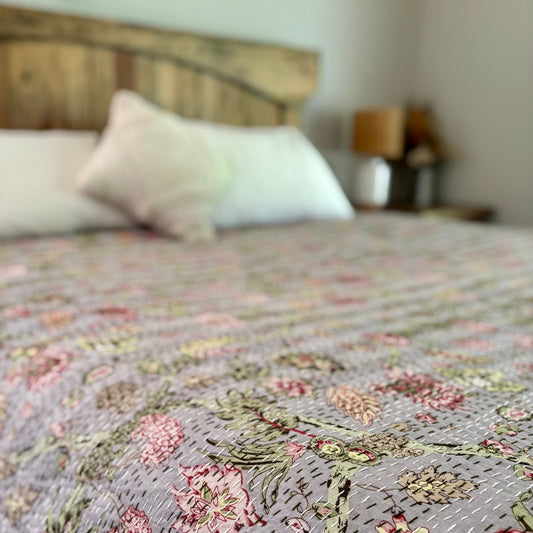 Kalista - Indian Kantha Quilt Bedspread Coverlet