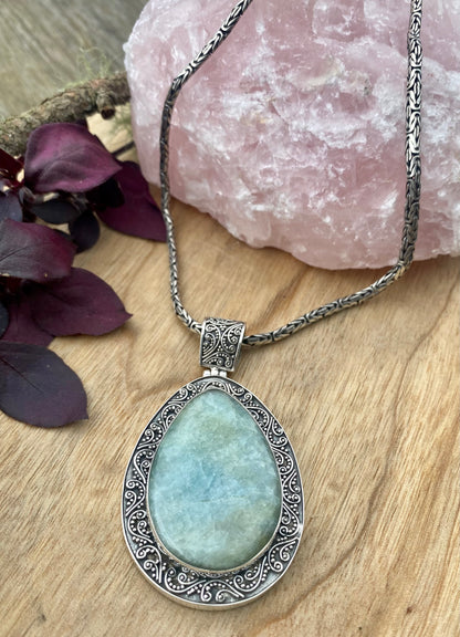 Sterling Silver Aquamarine Necklace