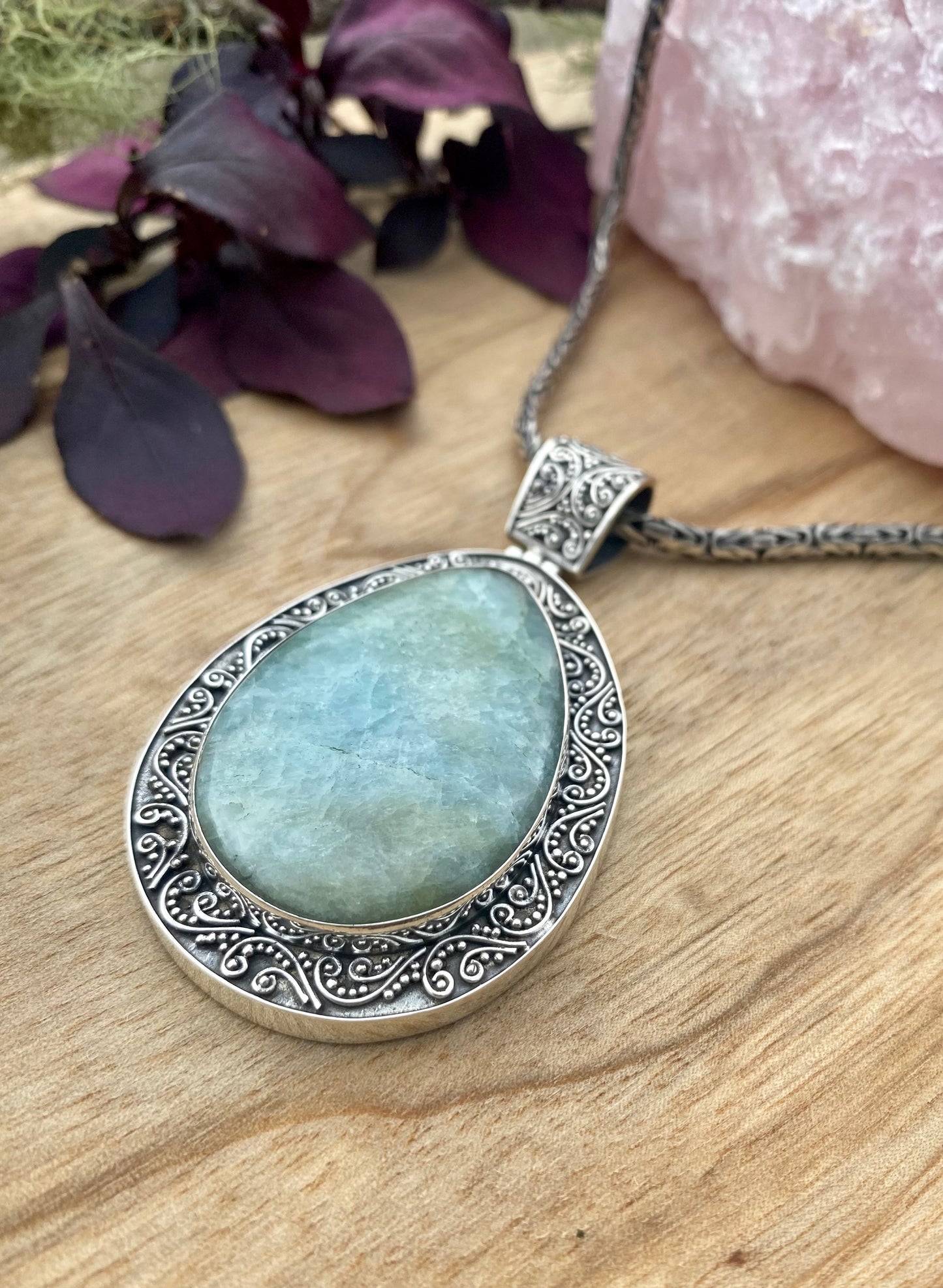 Sterling Silver Aquamarine Necklace