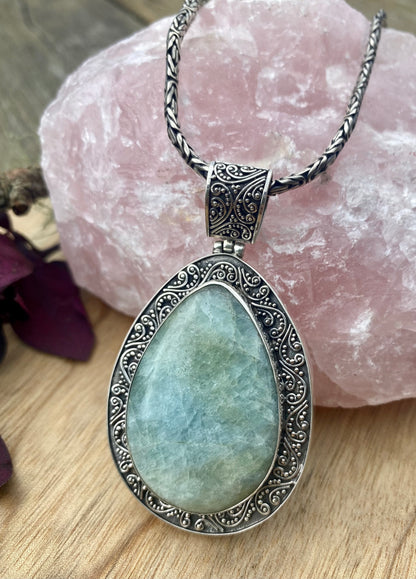 Sterling Silver Aquamarine Necklace