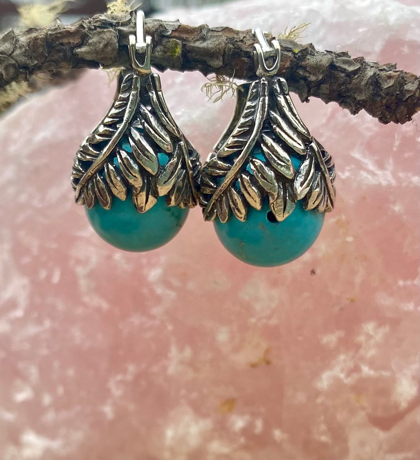 Turquoise Leaf Cuff Earrings