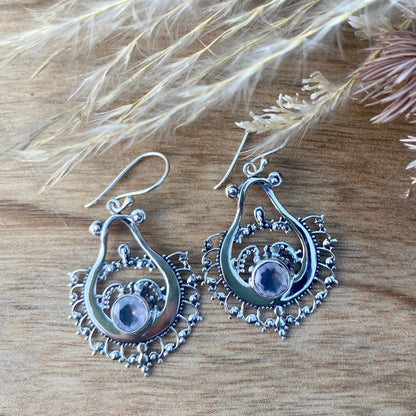 Paisley Dangle Earrings - Quartz