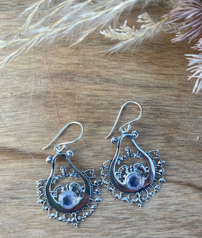 Paisley Dangle Earrings - Quartz