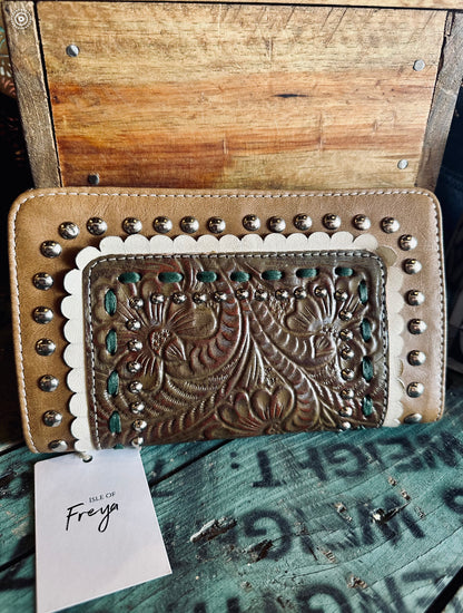 Peacock Wallet - Tan