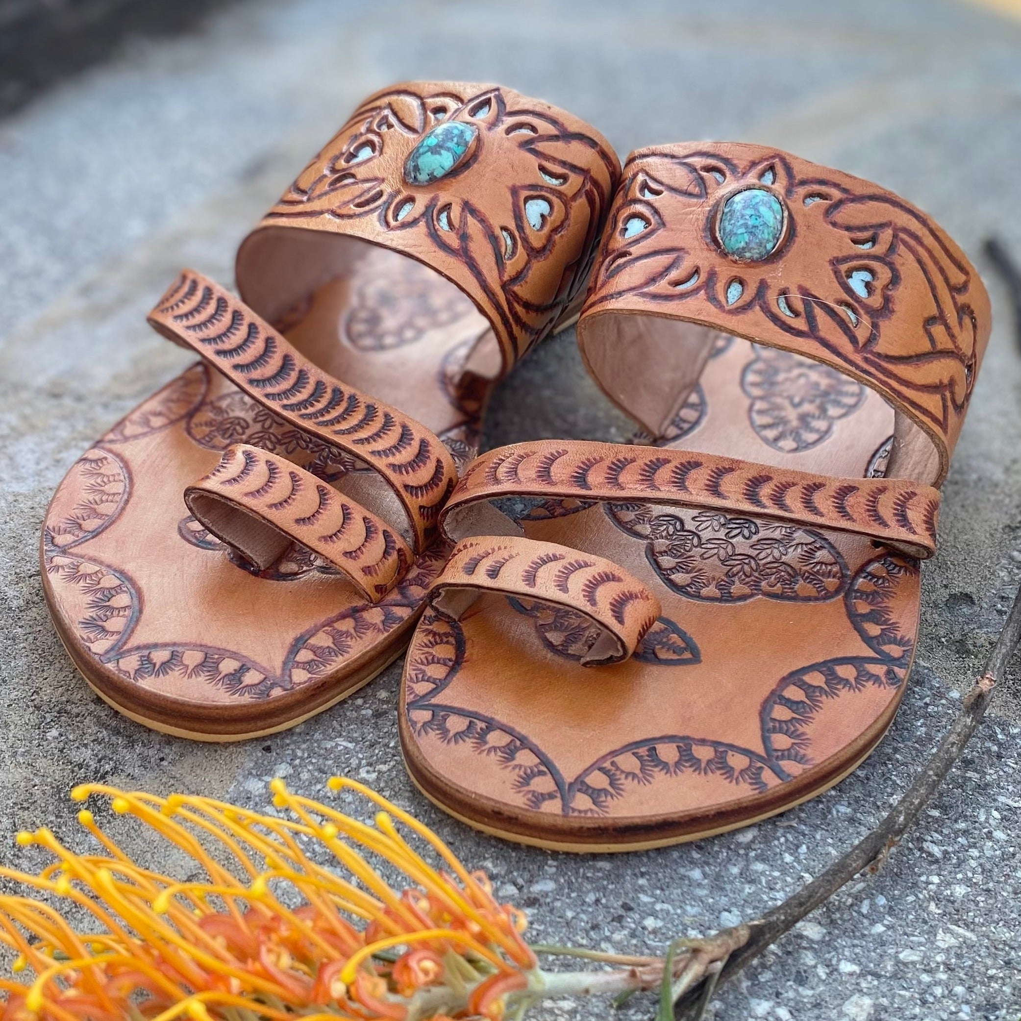 Beautiful leather hot sale sandals