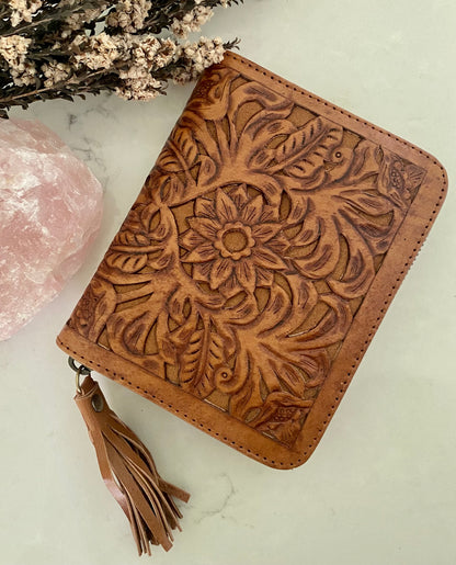 Flower Wallet - Tan