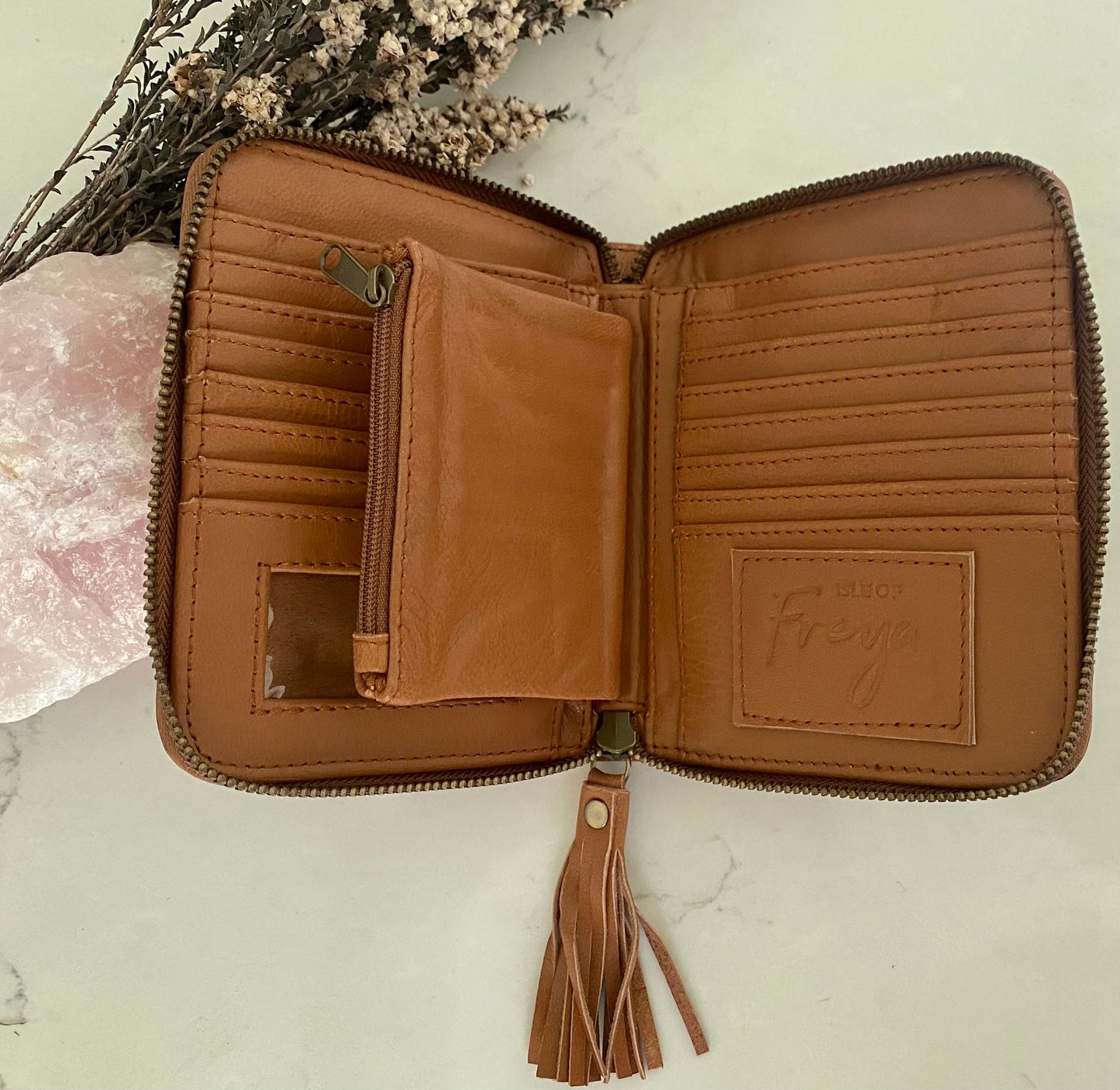 Flower Wallet - Tan