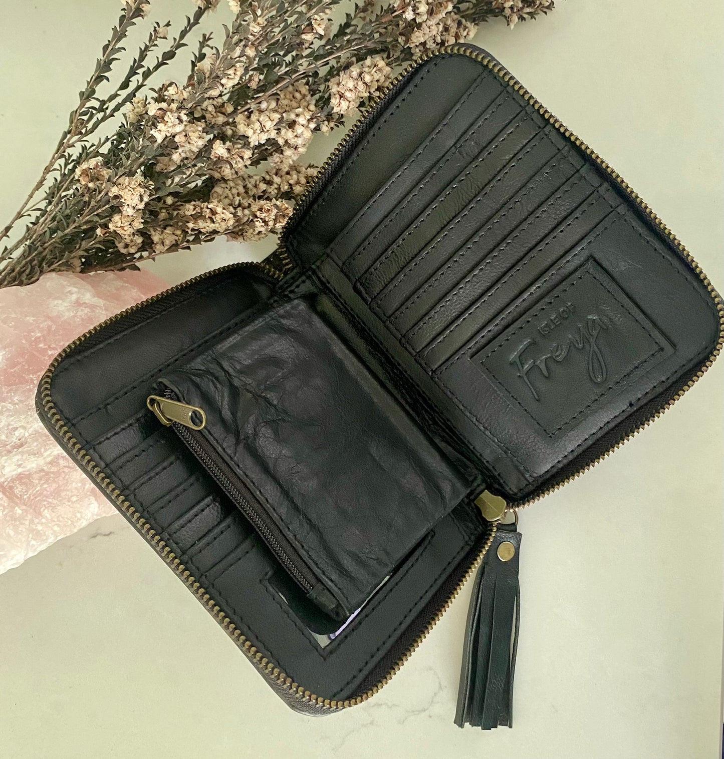 Flower Wallet - Antique Black