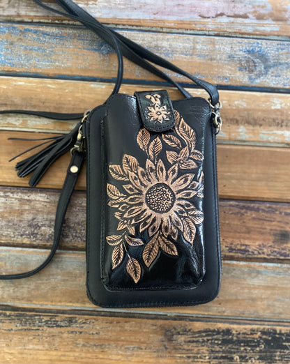 Sunflower Phone Wallet  - Antique Black