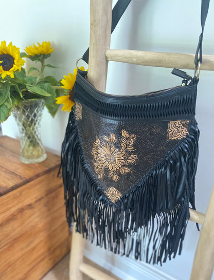 Sunflower Tassel Bag - Antique Black