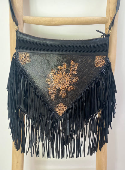 Sunflower Tassel Bag - Antique Black