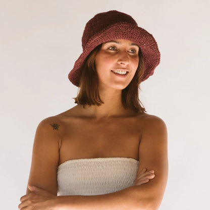 Peggie Hemp Bucket Hat - Merlot