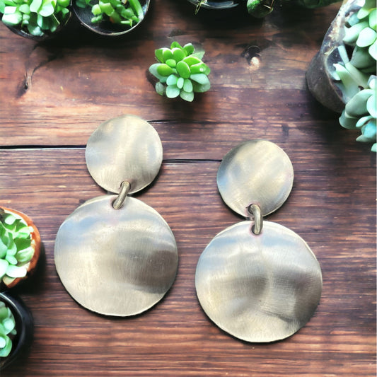 Disc Earrings - Gold Tone