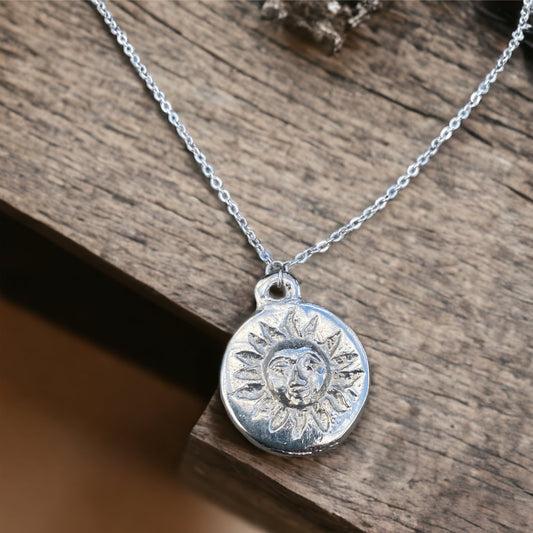 Silver Plated Sun Necklace