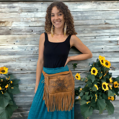 Sunflower Tassel Belt Bag