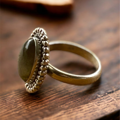 Labradorite Oval Sterling Silver Ring