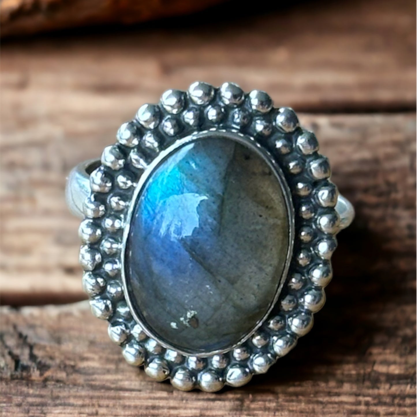 Labradorite Oval Sterling Silver Ring