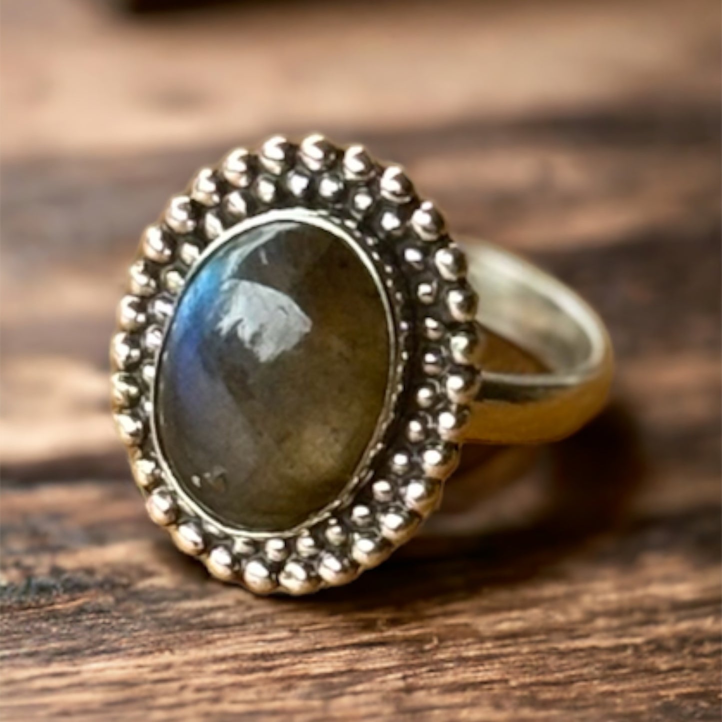 Labradorite Oval Sterling Silver Ring