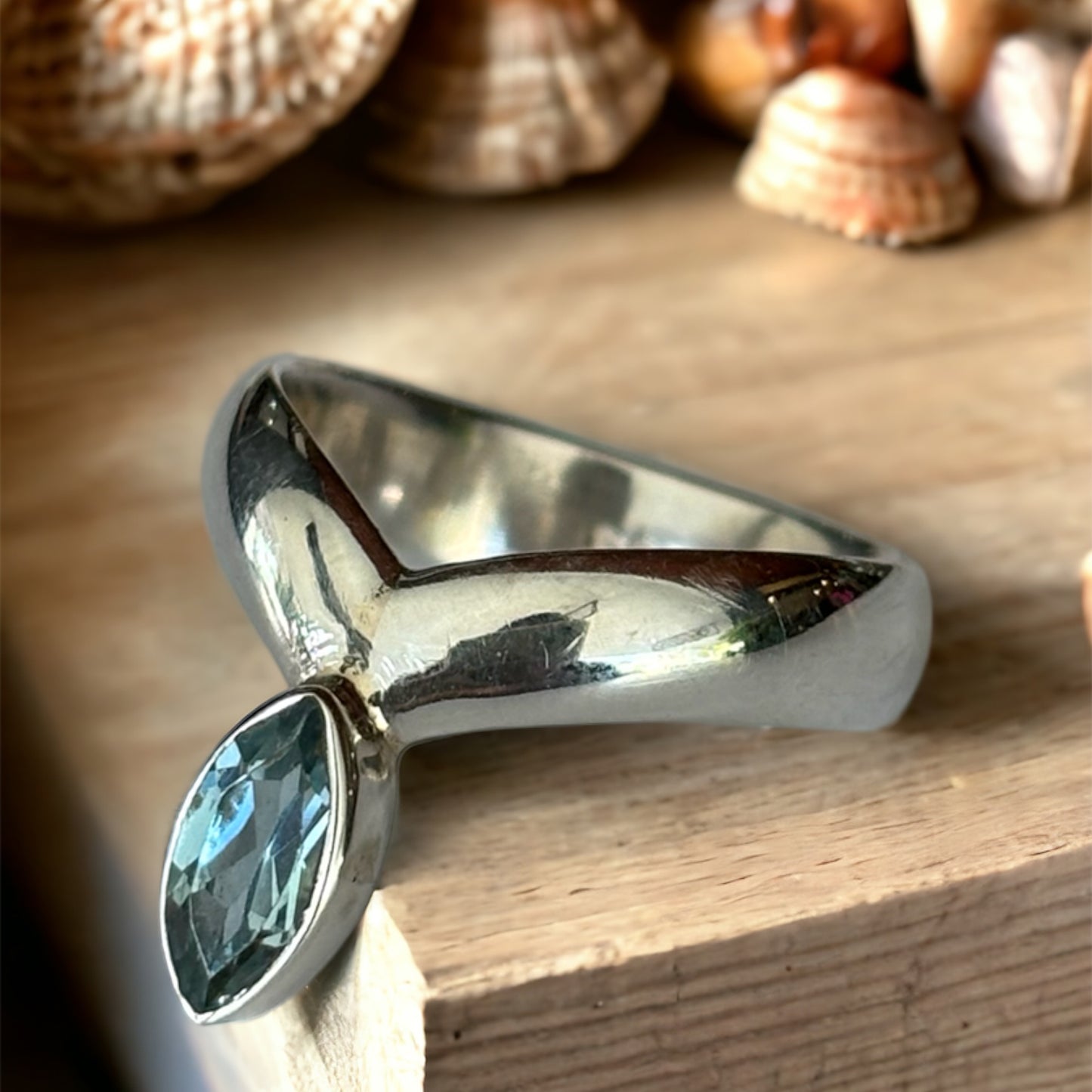 Blue Topaz sterling silver ring