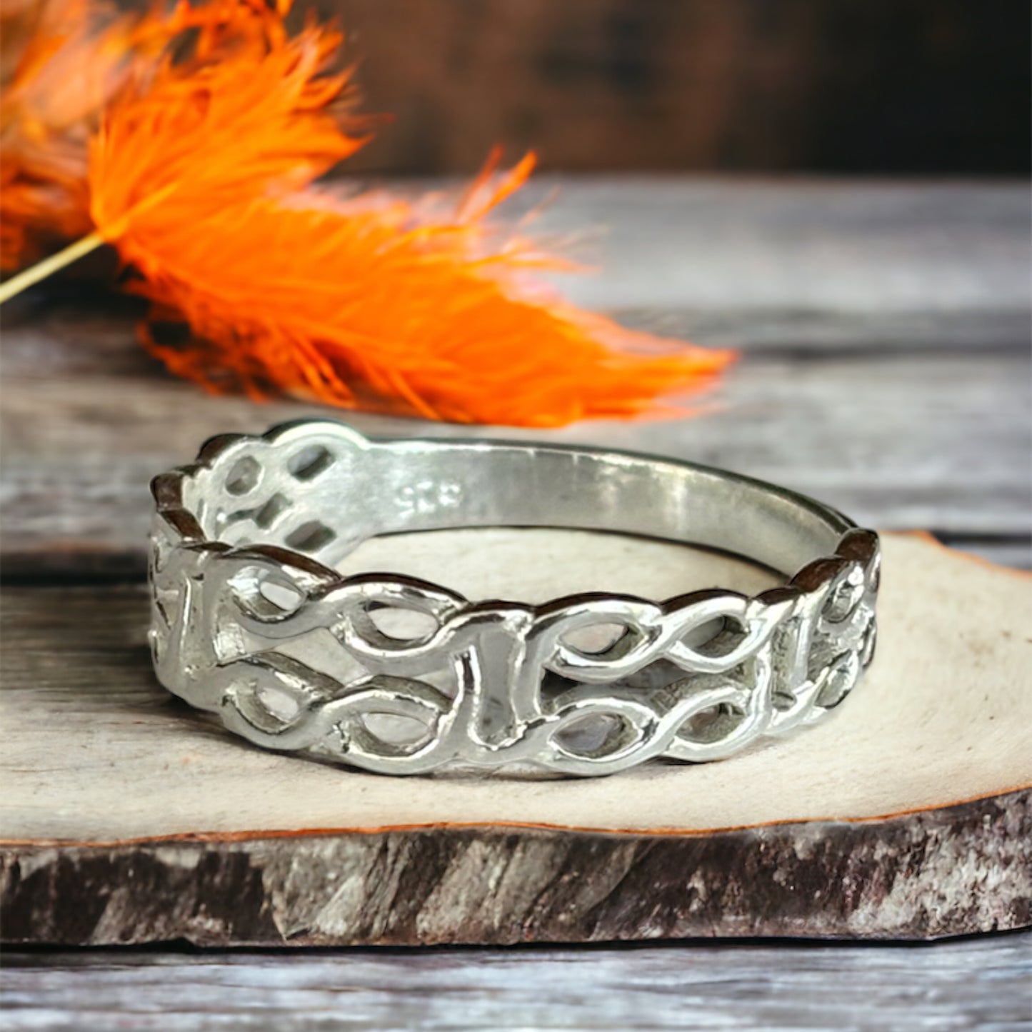 Celtic style sterling silver ring