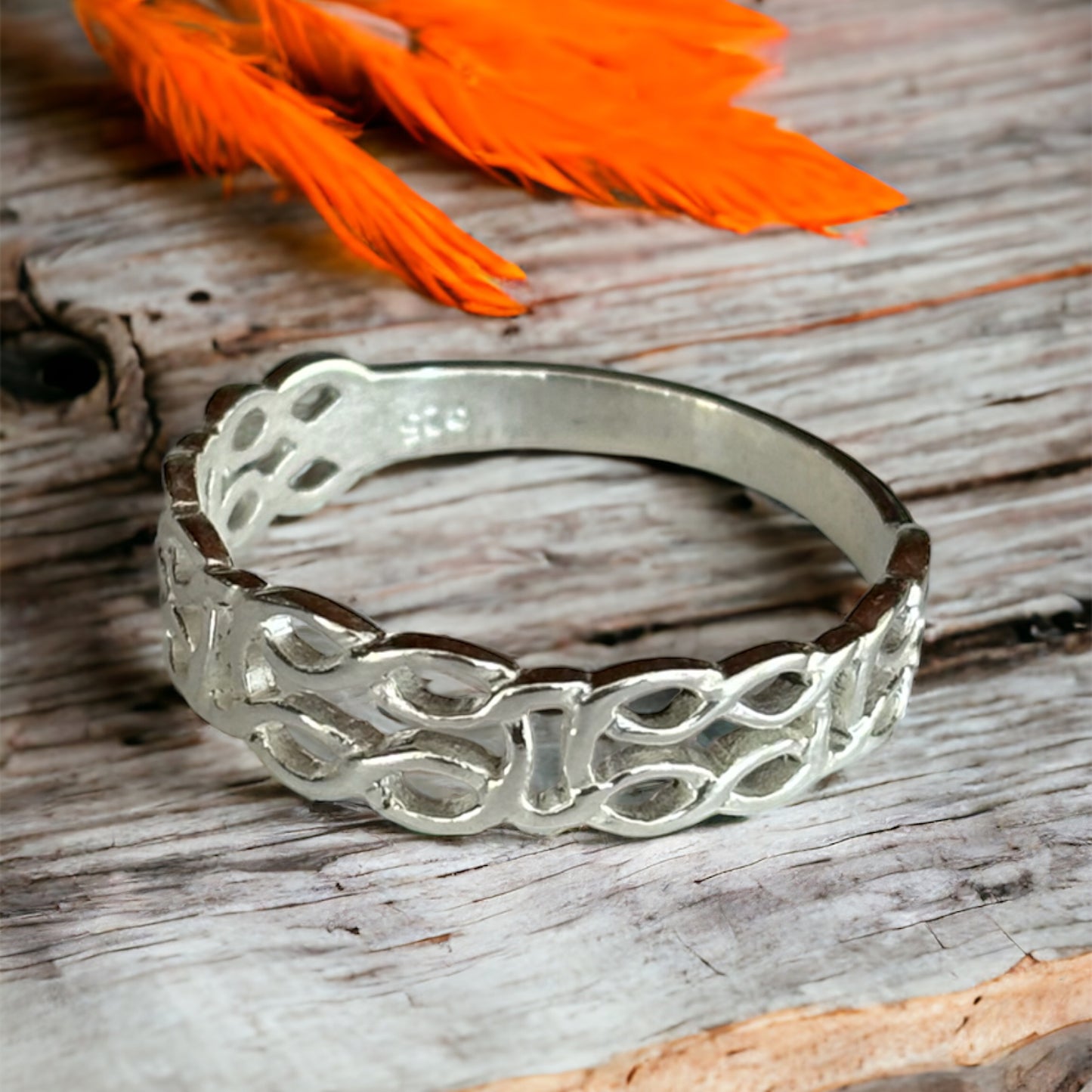 Celtic style sterling silver ring