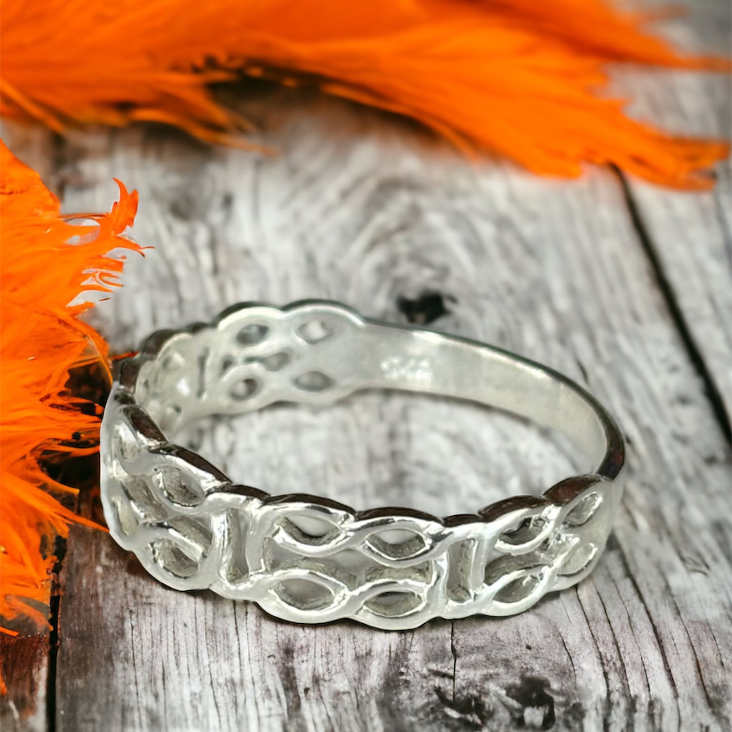 Celtic style sterling silver ring