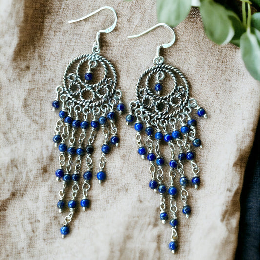 Lapis Lazuli silver earrings