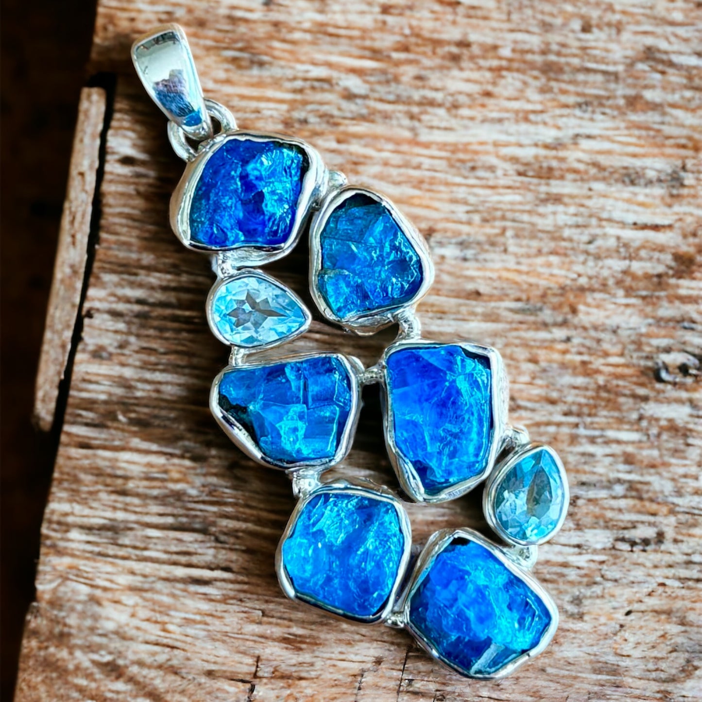 Multi blue stone pendant