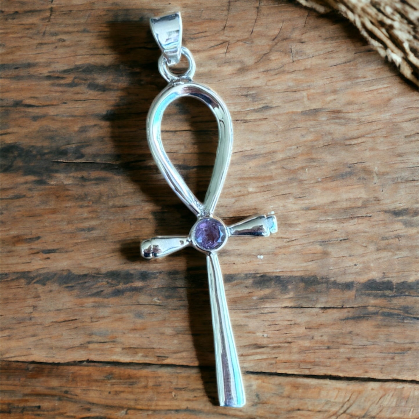 Amethyst Ankh Cross Pendant