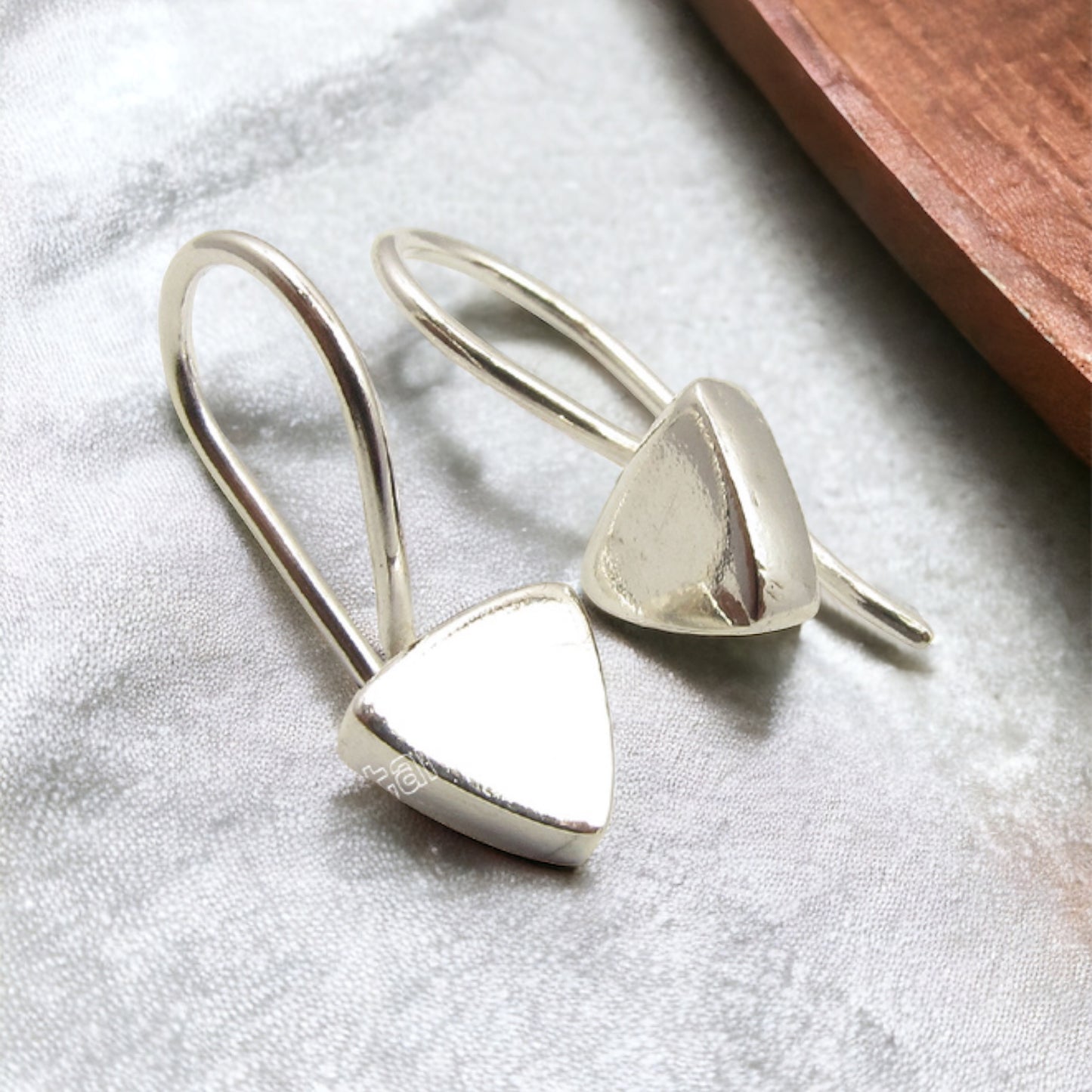 Triangle shaped sterling silver earrings