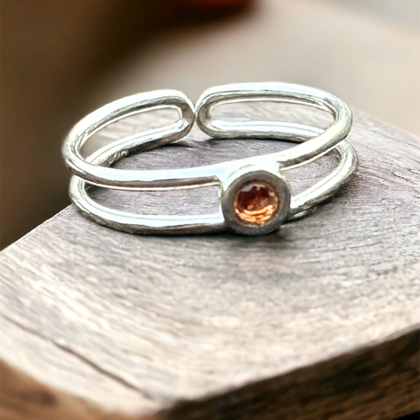 Sterling Silver Garnet Toe Ring