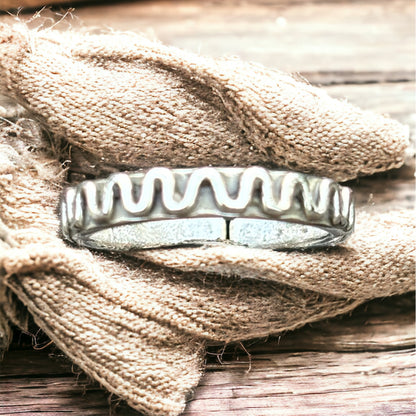 Sterling Silver Wave Toe Ring