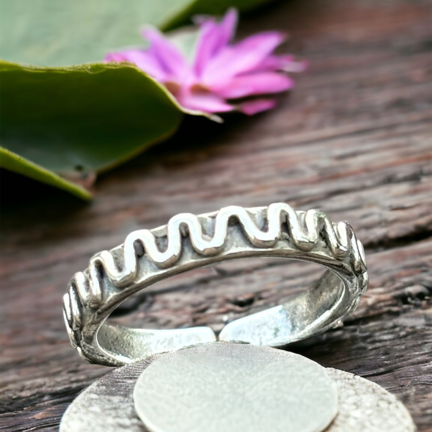 Sterling Silver Wave Toe Ring