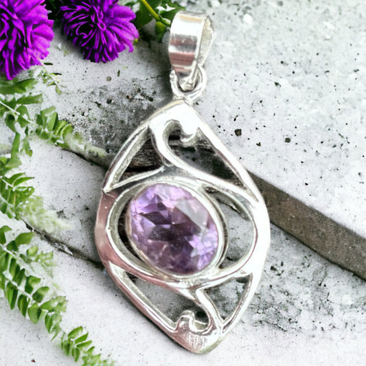 Amethyst Teardrop Pendant