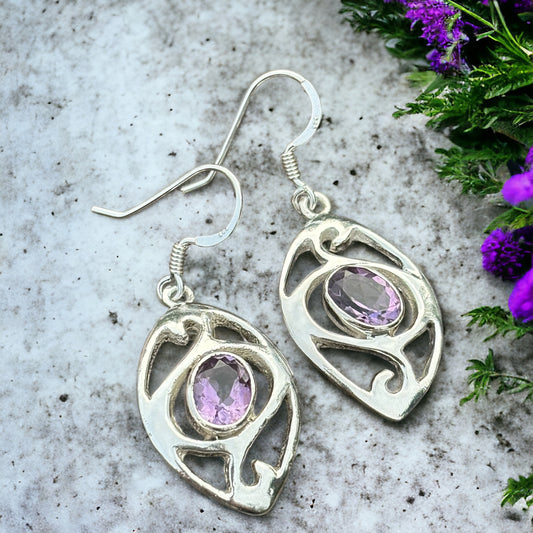 Amethyst Teardrop Earrings