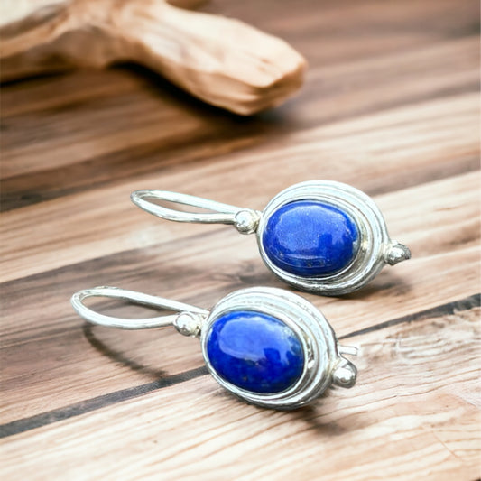 Lapis Lazuli Oval Earrings