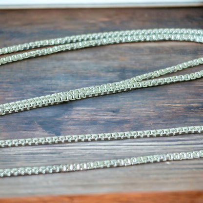 Sterling Silver Light Weight Box Chain Necklace