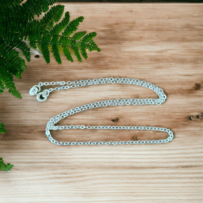 Sterling Silver Light Weight Boat Chain Necklace