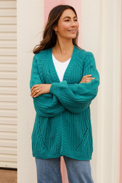 Elly Cardigan - Turquoise