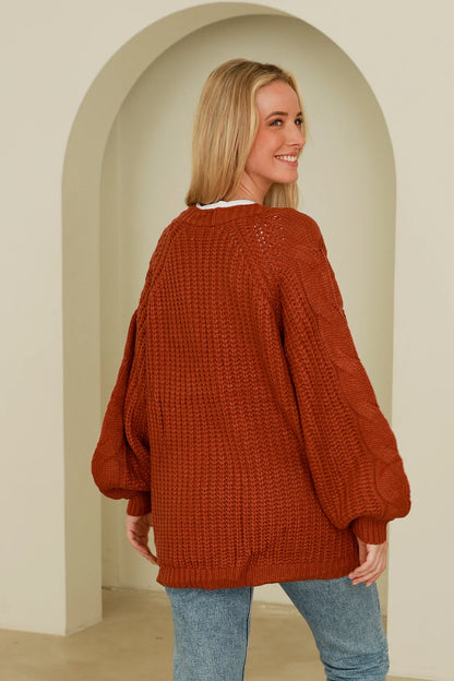 Elly Cardigan - Rust