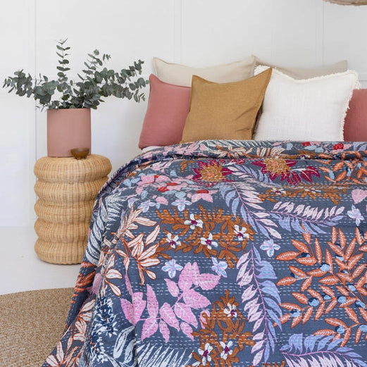 Inca - Indian Kantha Quilt Bedspread Coverlet